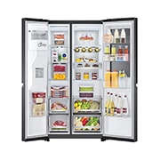 LG Side-by-Side Kühlschrank mit InstaView Door-in-Door® (E, 635L, 179cm hoch) mit Eis-, Crushed Ice- und Wasserspender & Festwasseranschluss | GSXV90MCAE, GSXV90MCAE
