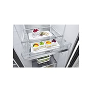 LG Side-by-Side Kühlschrank mit InstaView Door-in-Door® (E, 635L, 179cm hoch) mit Eis-, Crushed Ice- und Wasserspender & Festwasseranschluss | GSXV90MCAE, GSXV90MCAE