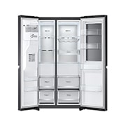 LG Side-by-Side Kühlschrank mit InstaView Door-in-Door® (E, 635L, 179cm hoch) mit Eis-, Crushed Ice- und Wasserspender & Festwasseranschluss | GSXV90MCAE, GSXV90MCAE