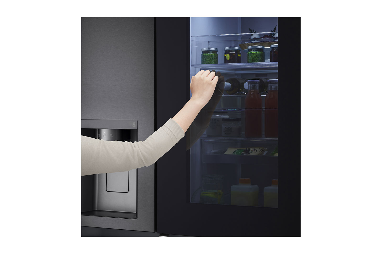 LG 635L inhoud | InstaView™ Door-in-Door™ | DoorCooling+™ | Water- en ijsdispenser met UVnano™ | Craft Ice™ | Total No Frost | Inverter Linear Compressor, GSXV90MCDE