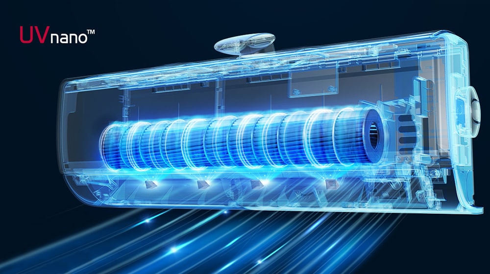 Het steriliseert de koele lucht met UV LED-technologie.