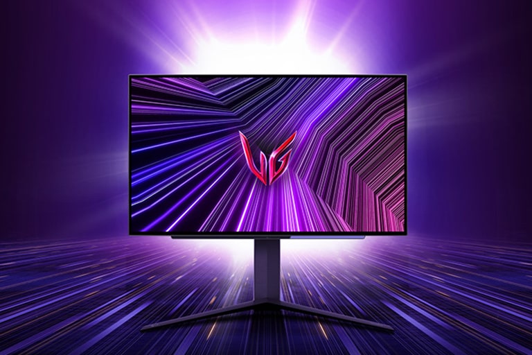 Product foto van UltraGear OLED 27GS95QE gaming monitor.	