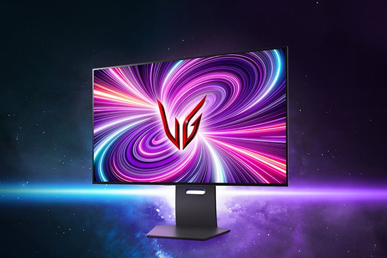 Product foto van UltraGear OLED 32GS95UE gaming monitor.