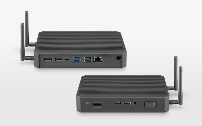 Verschillende interfaces: DisplayPort, USB Type-C™, USB 3.2 gen1, Gigabit Ethernet, USB 2.0, hoofdtelefoon
