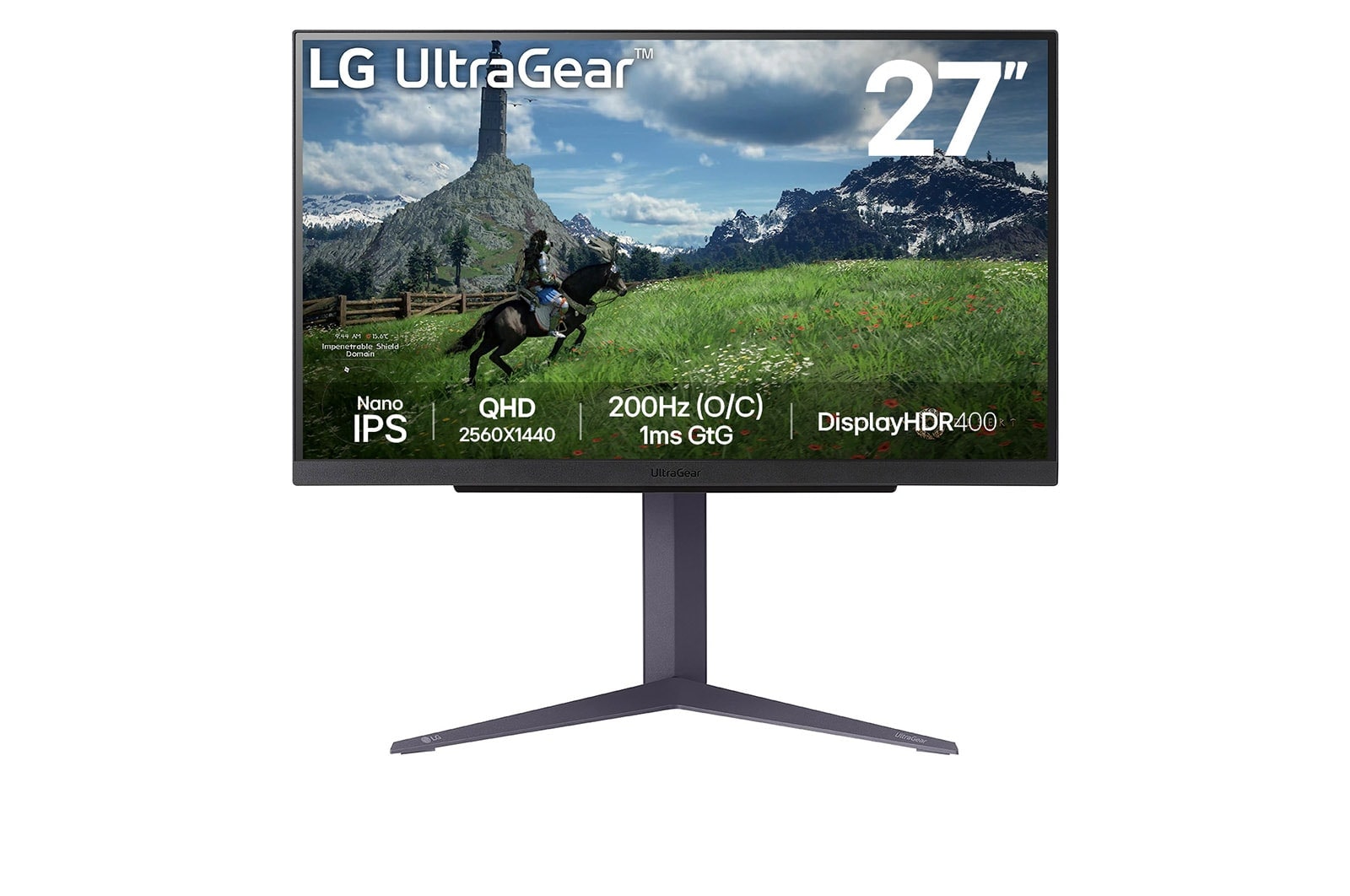 LG 27" LG UltraGear™ QHD Nano IPS 180Hz gaming monitor | 1ms (GtG), DisplayHDR™ 400, 27GS85Q-B