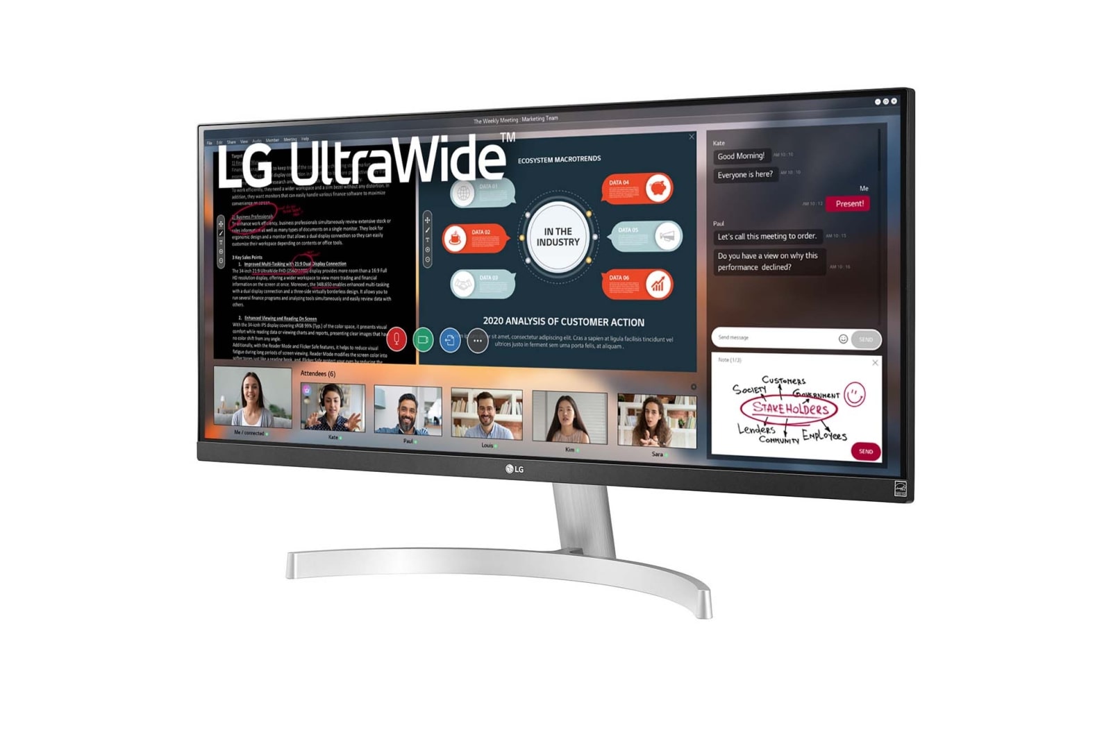 LG 29" UltraWide™ Full HD (2560x1080) HDR IPS-monitor, 29WN600-W