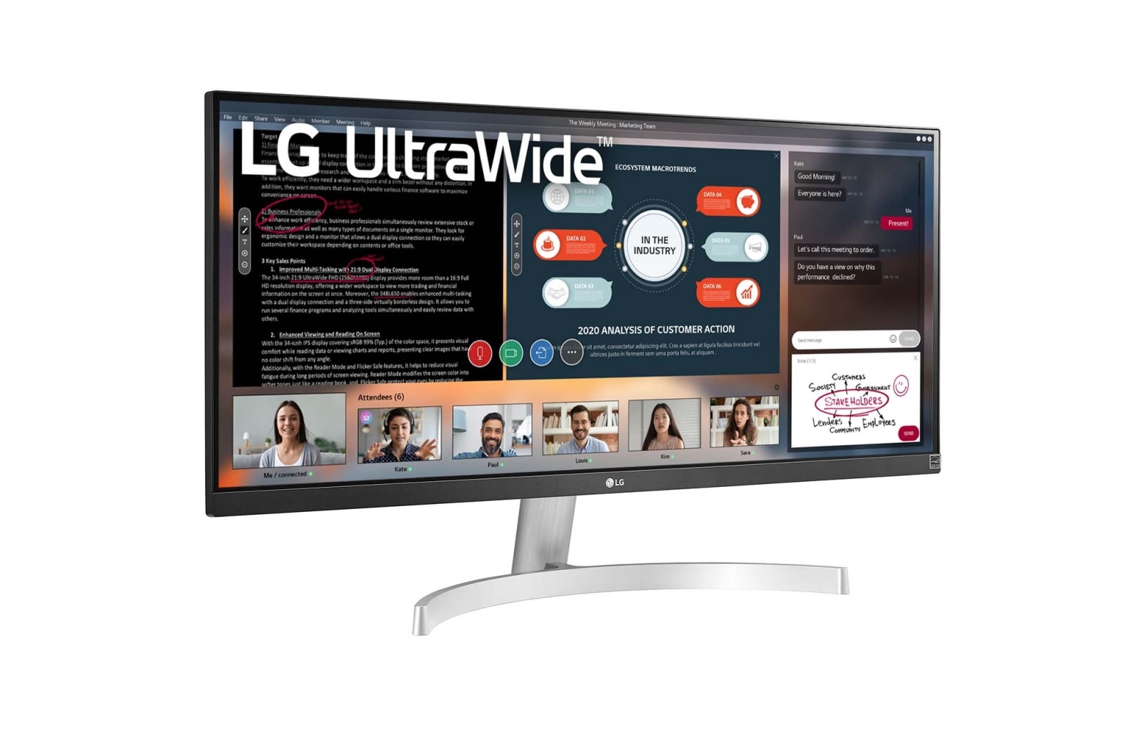 LG 29" UltraWide™ Full HD (2560x1080) HDR IPS-monitor, 29WN600-W