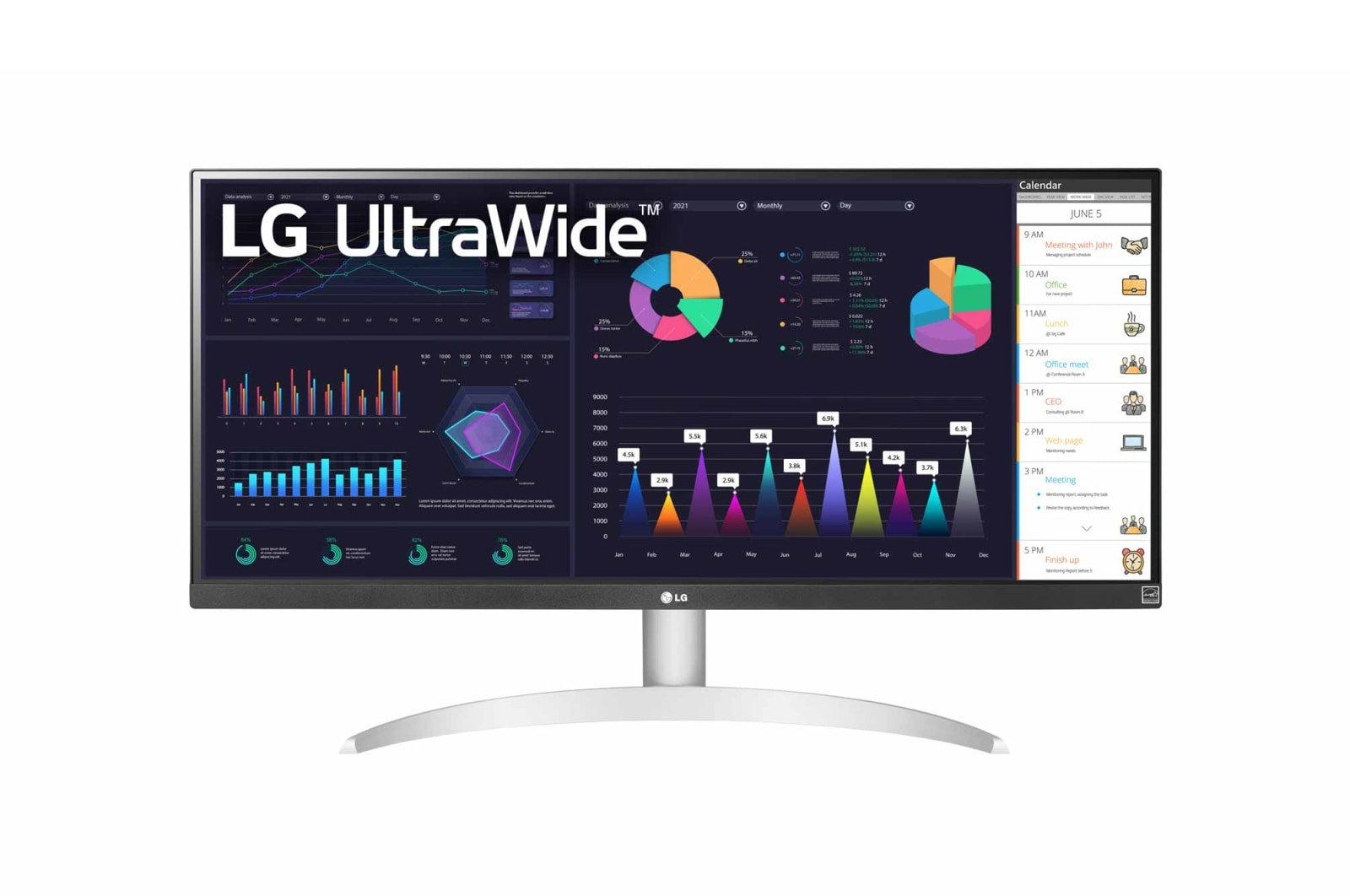 LG 29" 21:9 UltraWide™ Full HD IPS-monitor met AMD FreeSync™, 29WQ600-W