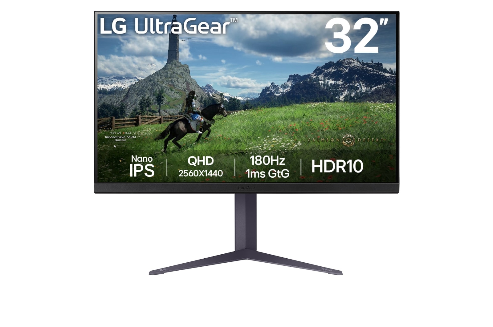 LG 32" LG UltraGear™ QHD Nano IPS 180Hz gaming monitor | 1ms (GtG), HDR10, 32GS85Q-B