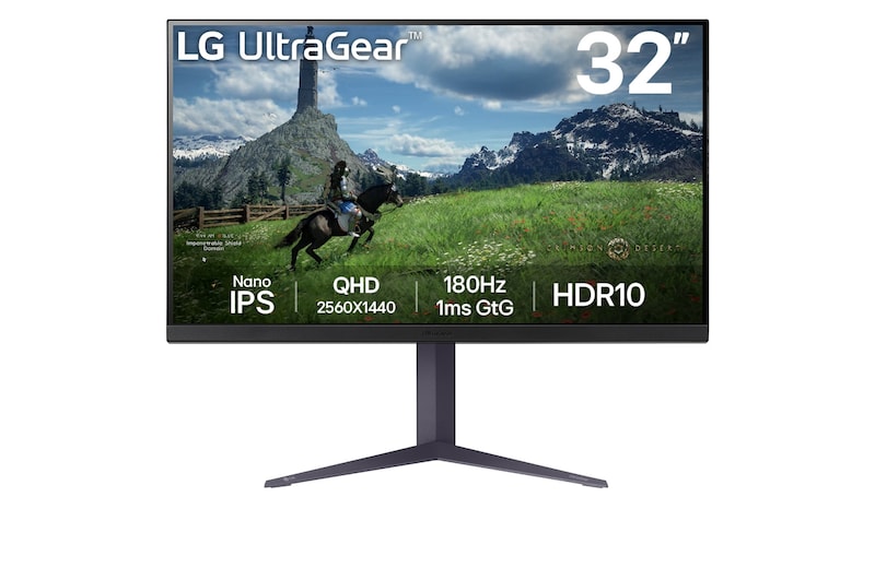LG 32" LG UltraGear™ QHD Nano IPS 180Hz gaming monitor | 1ms (GtG), HDR10, 32GS85Q-B