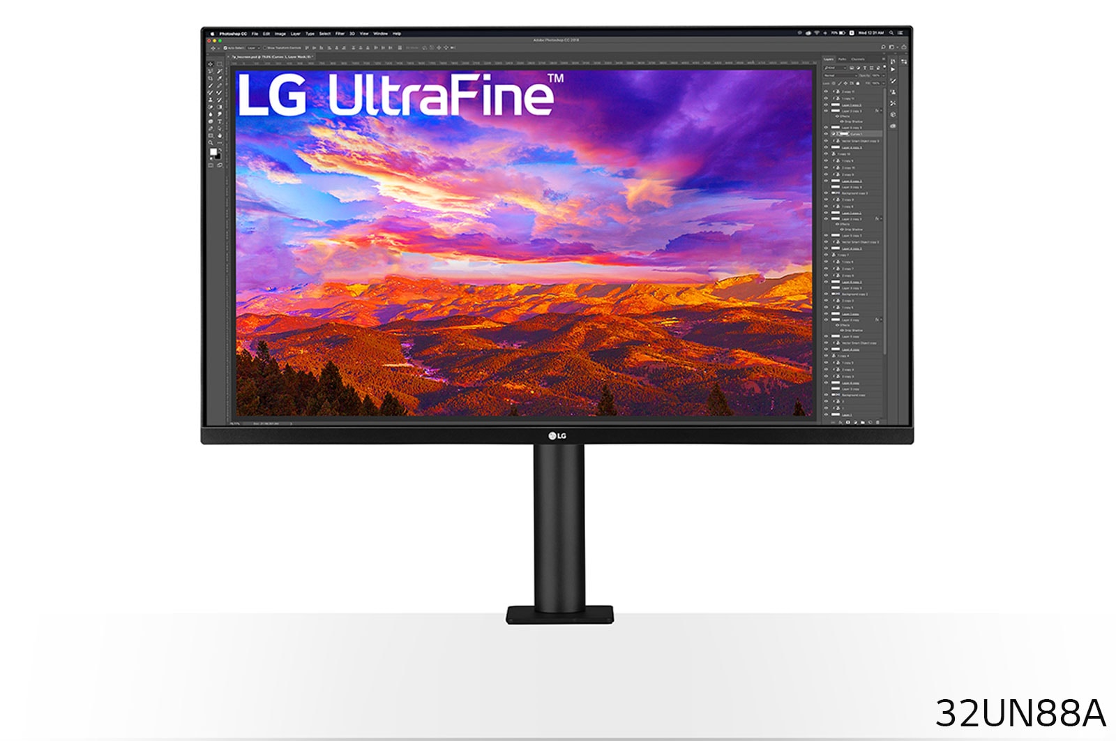LG 31,5" UHD 4K Ergo IPS-monitor met USB Type-C™, 32UN88A-W