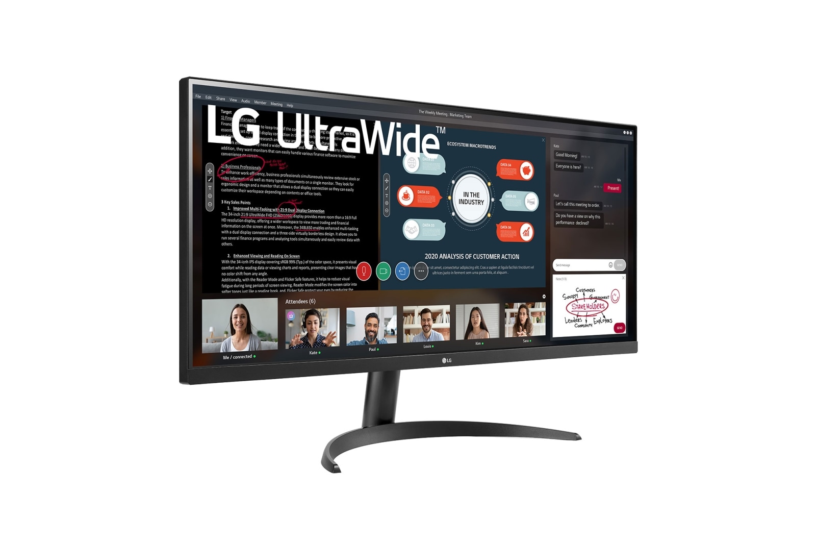 LG 34" 21:9 UltraWide™ Full HD IPS-monitor met AMD FreeSync™, 34WP500-B