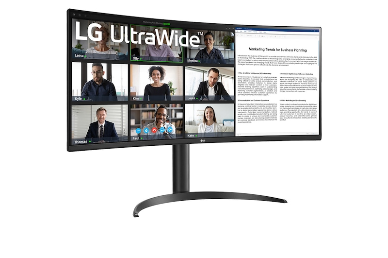 LG 34" UltraWide QHD Curved monitor met USB Type-C™, 34WR55QC-B