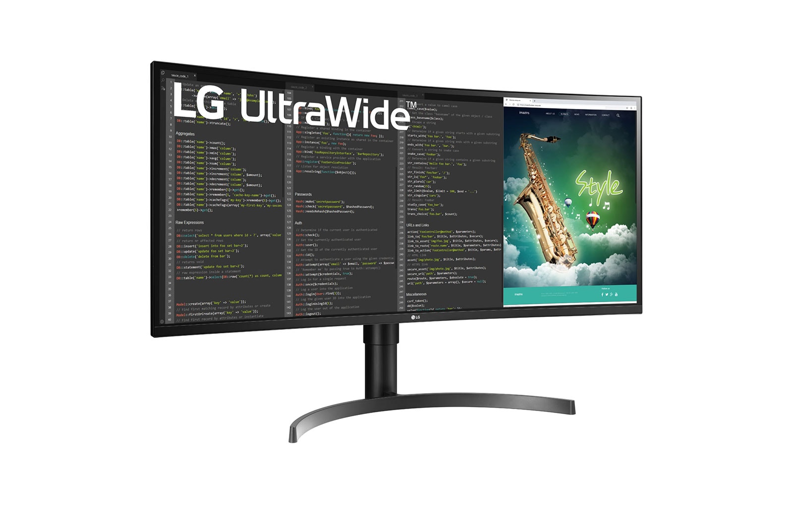 LG 35" UltraWide™ QHD HDR VA curved monitor, 35WN73A-B