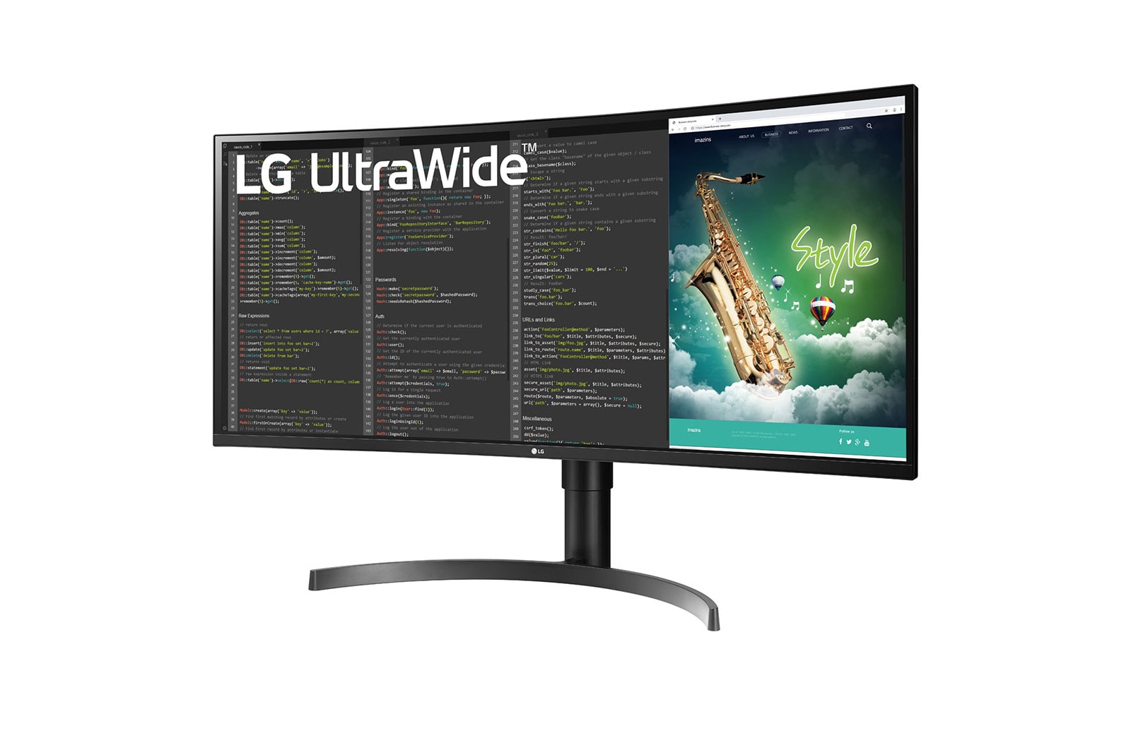 LG 35" UltraWide™ QHD HDR VA curved monitor, 35WN75C-B