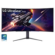 LG 45'' UltraGear™ OLED curved UltraGear monitor WQHD met 240 Hz refreshrate 0,03 ms (GtG) reactietijd, 45GR95QE-B