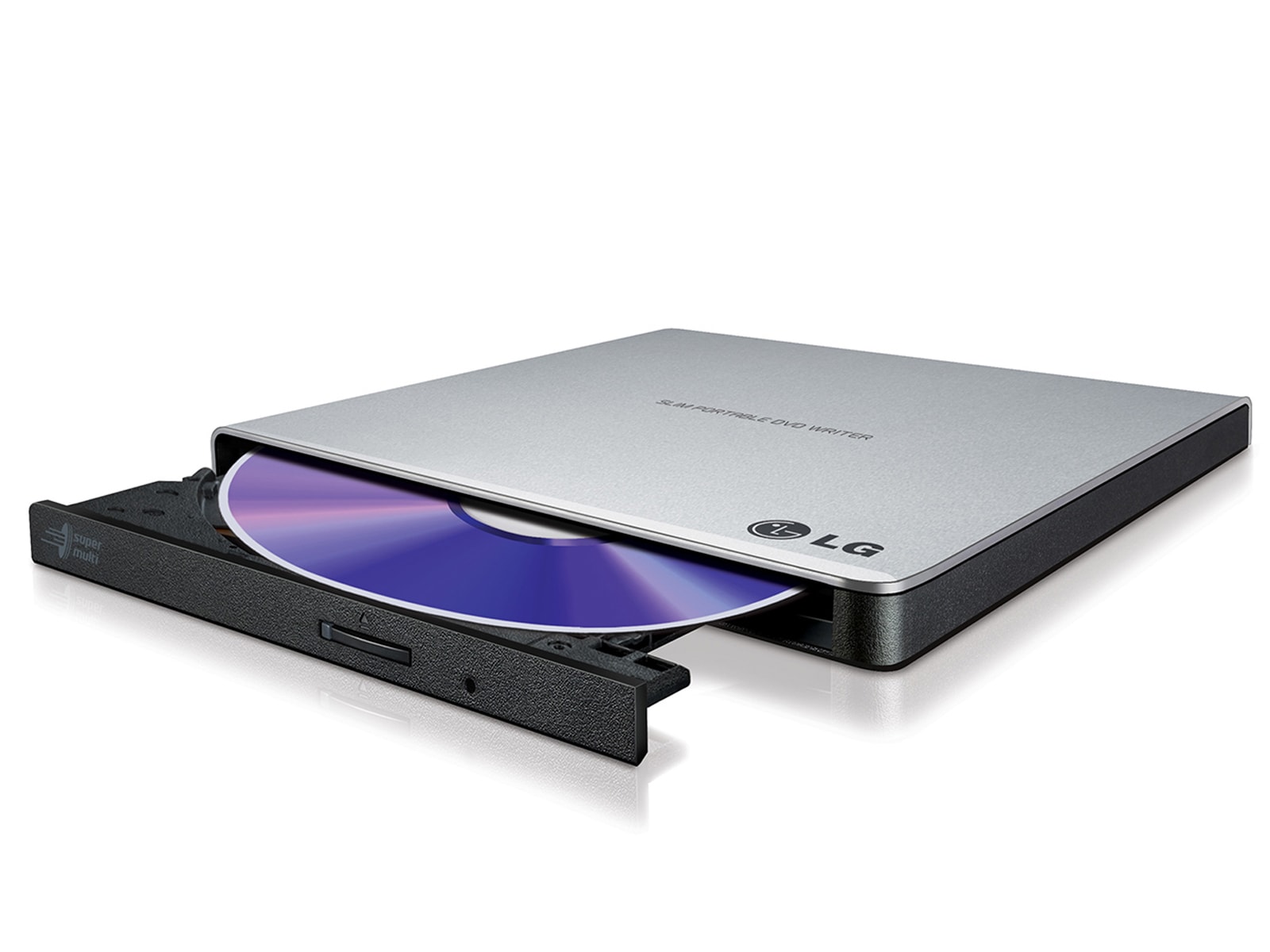 LG Slanke Externe Super-Multi DVD Drive | Mac en Windows 10 Compatible | Silent / Jamless Play | TV Connectie | M Disc, GP57ES40