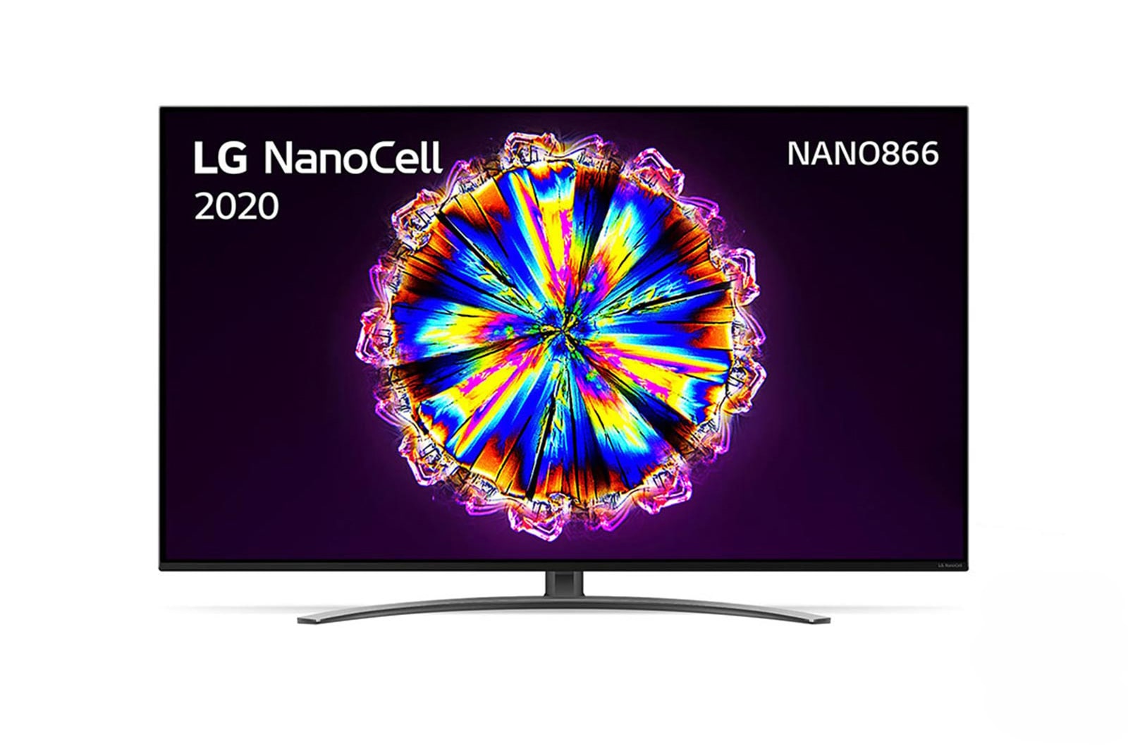 Vooraanzicht van 65" LG NanoCell 4K | α7 Gen4 Intelligent Processor | Local Dimming | Cinema HDR met Dolby Vision | Dolby Atmos | Nano bezel 65NANO866NA