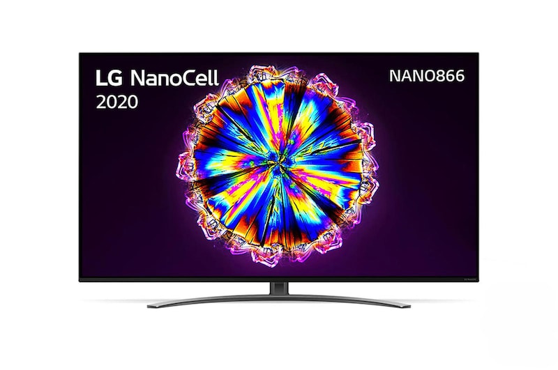 Vooraanzicht van 65" LG NanoCell 4K | α7 Gen4 Intelligent Processor | Local Dimming | Cinema HDR met Dolby Vision | Dolby Atmos | Nano bezel 65NANO866NA