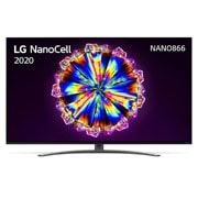Vooraanzicht van 65" LG NanoCell 4K | α7 Gen4 Intelligent Processor | Local Dimming | Cinema HDR met Dolby Vision | Dolby Atmos | Nano bezel 65NANO866NA