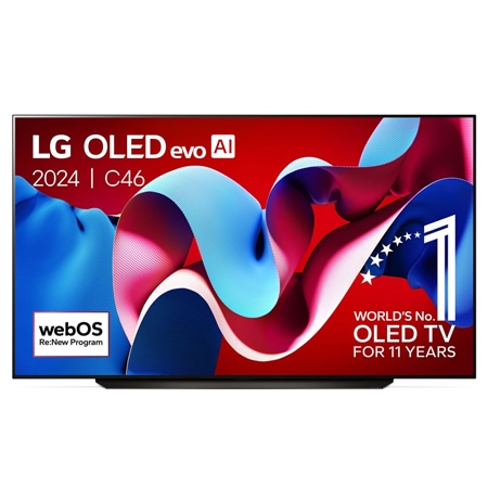 LG OLED evo C4 AI 4K Smart TV 2024, 83 inch OLED83C46LA met Aplha 9 AI-processor 4K Gen7 en WebOS