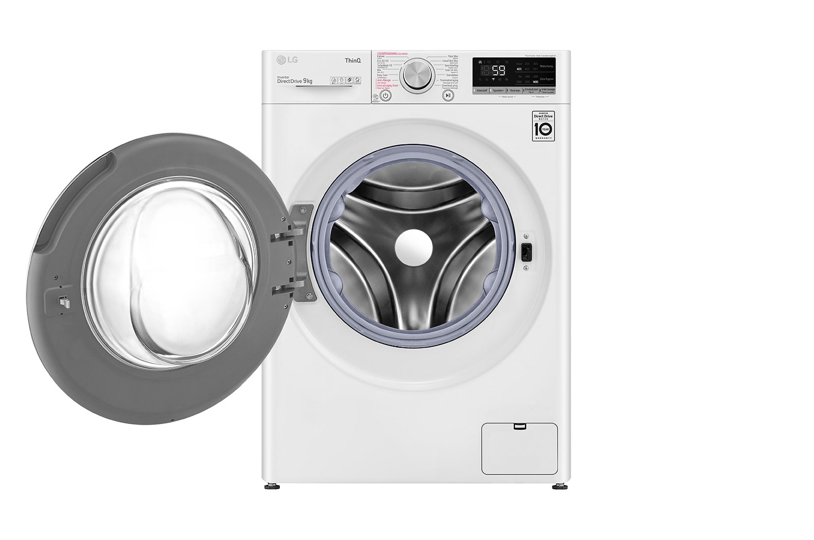 LG Slimme AI DD™ motor herkent je kleding | A | 9 kg | TurboWash™ 59 | Hygiënisch wassen met stoom, F4WV509S1H