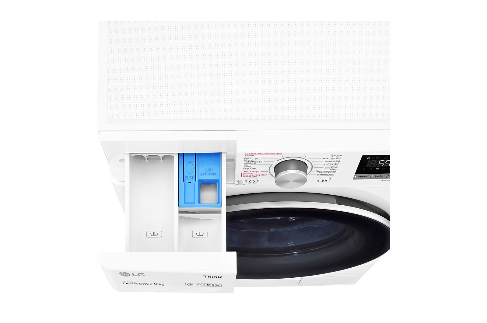 LG Slimme AI DD™ motor herkent je kleding | A | 9 kg | TurboWash™ 59 | Hygiënisch wassen met stoom, F4WV509S1H