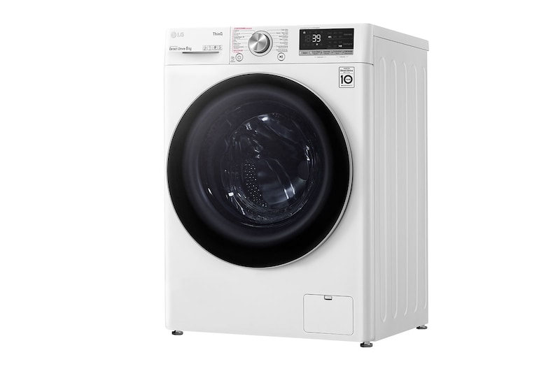LG Slimme AI DD™ motor herkent je kleding | A | 8 kg | TurboWash™ 39 - Perfect schoon in 39 minuten | Hygiënisch wassen met stoom, F4WV708S1E