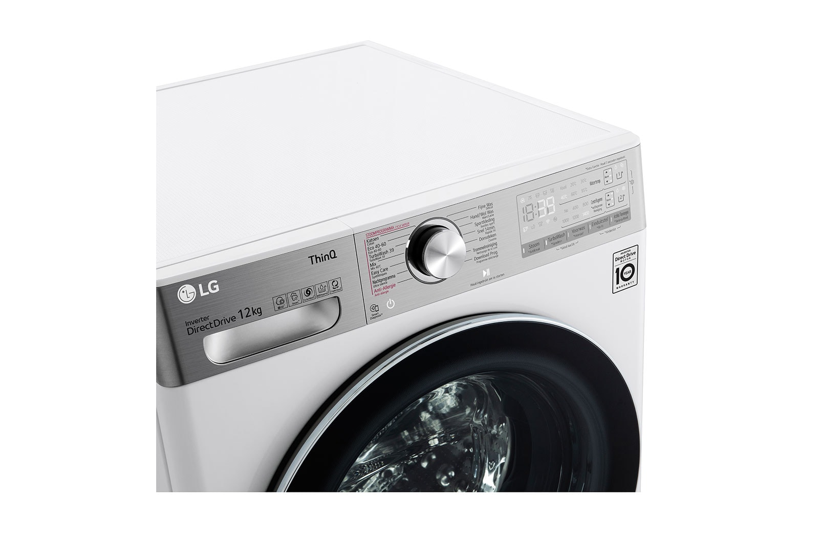 LG TurboWash™ 39 - Perfect schoon in 39 minuten | Slimme AI DD™ motor herkent je kleding | A | 12 kg | Minder strijken door stoom | EZDispense™, F4WV912A2E