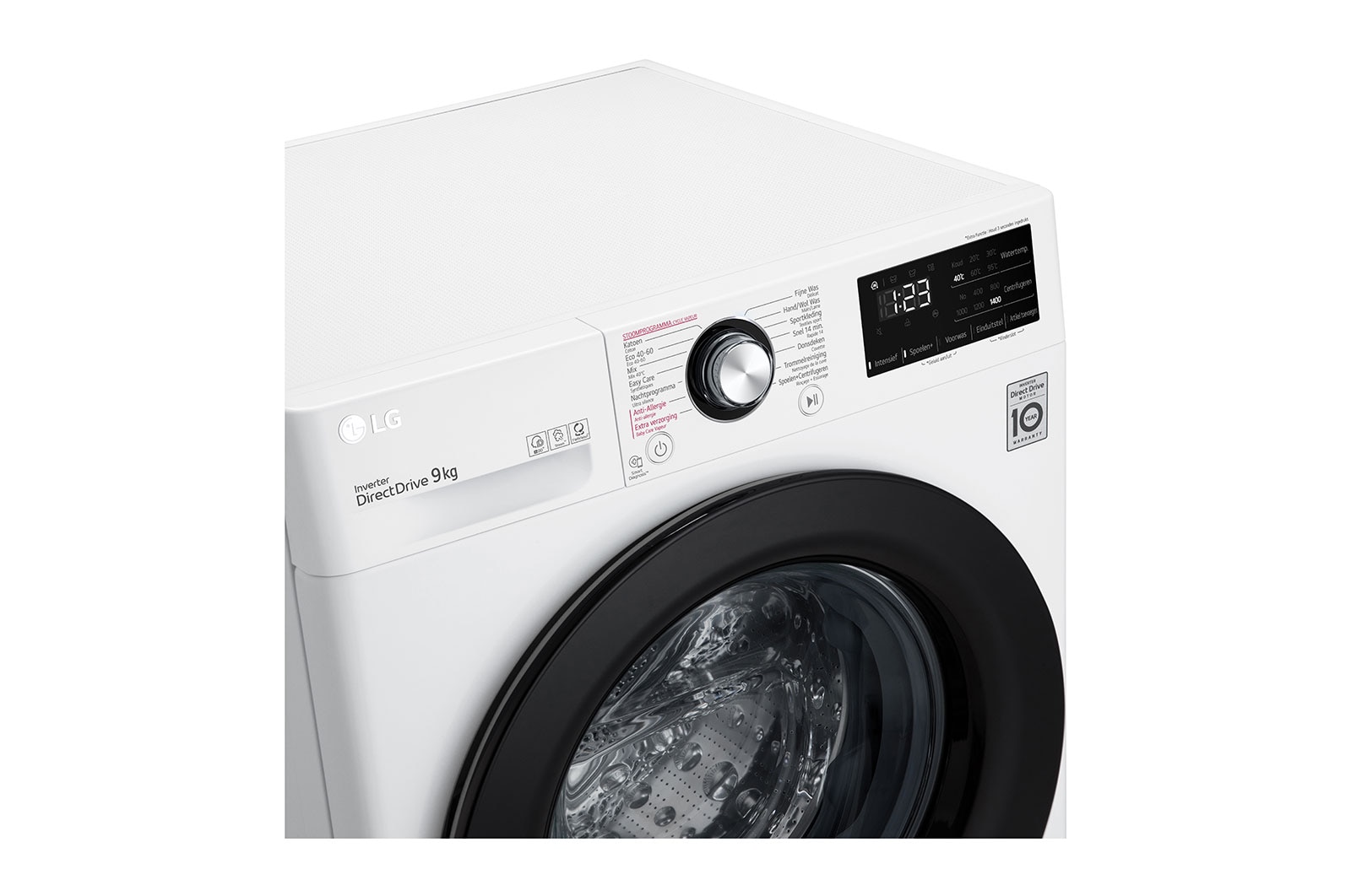 LG Slimme AI DD™ motor herkent je kleding | A | 9 kg | Hygiënisch wassen met stoom | Beste zorg met 6 Motion, GC3V409N5