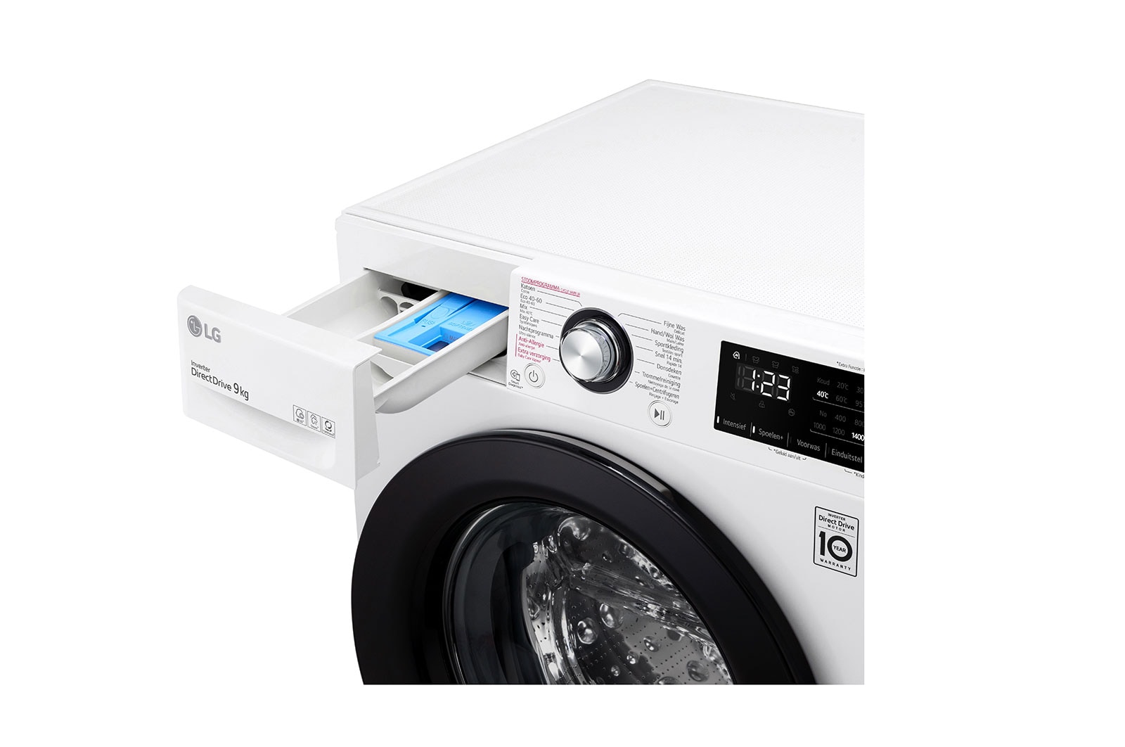 LG Slimme AI DD™ motor herkent je kleding | A | 9 kg | Hygiënisch wassen met stoom | Beste zorg met 6 Motion, GC3V409N5