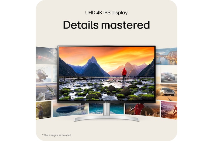 LG 31.5" UHD 4K (3840x2160) HDR IPS Monitor, 32UN650K-W
