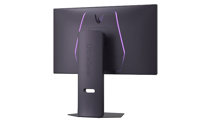 rear view of monitor with illuminated LED accents
