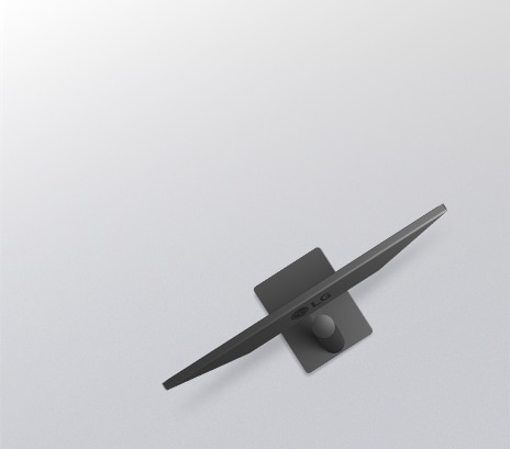 Zijaanzicht van een monitor waarop de kantelverstelling is afgebeeld, met overlappende contouren die het ergonomische bewegingsbereik aangeven.