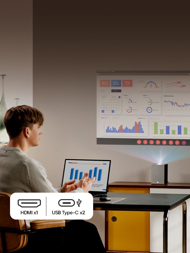 LG CineBeam projecteert een grafisch scherm