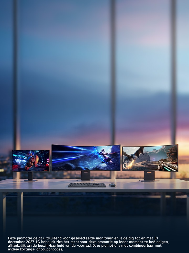Drie monitoren