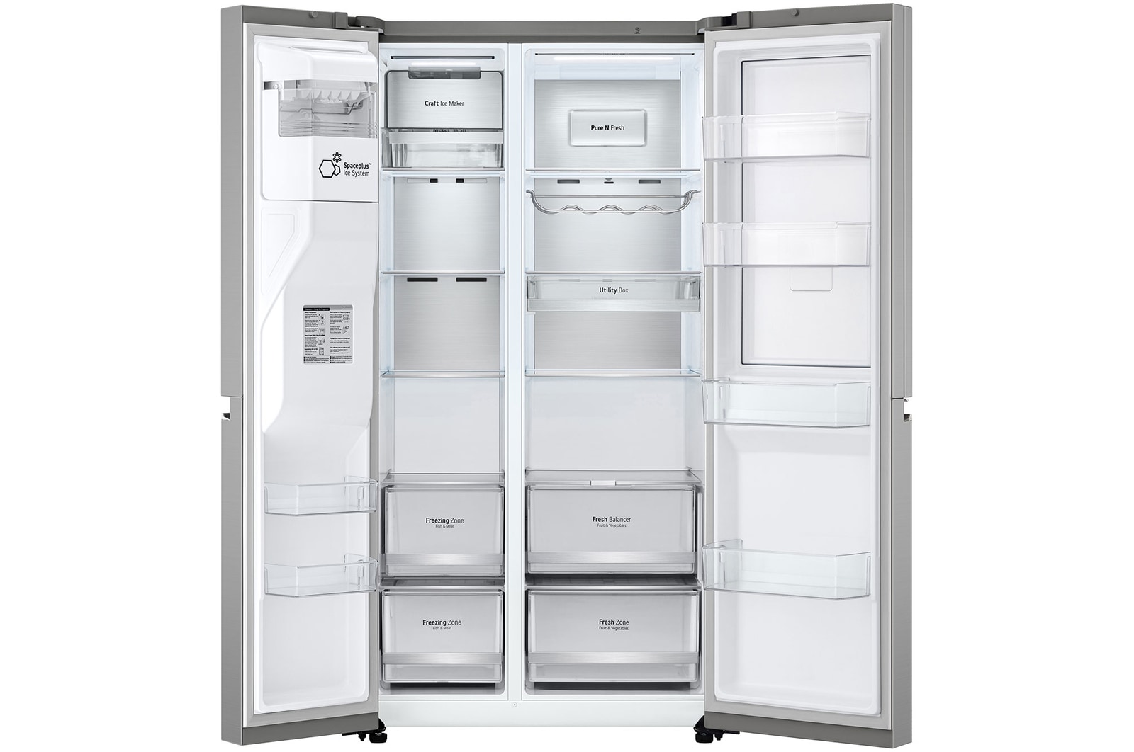 LG 635L Side by Side Fridge with Craft Ice™, GS-D600PLC