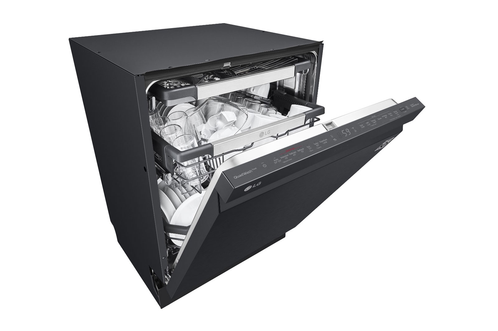 LG 15 Place QuadWash® Dishwasher with Auto Open Door in Matte Black Finish with TrueSteam™ - Built-Under, XD3A25UMB