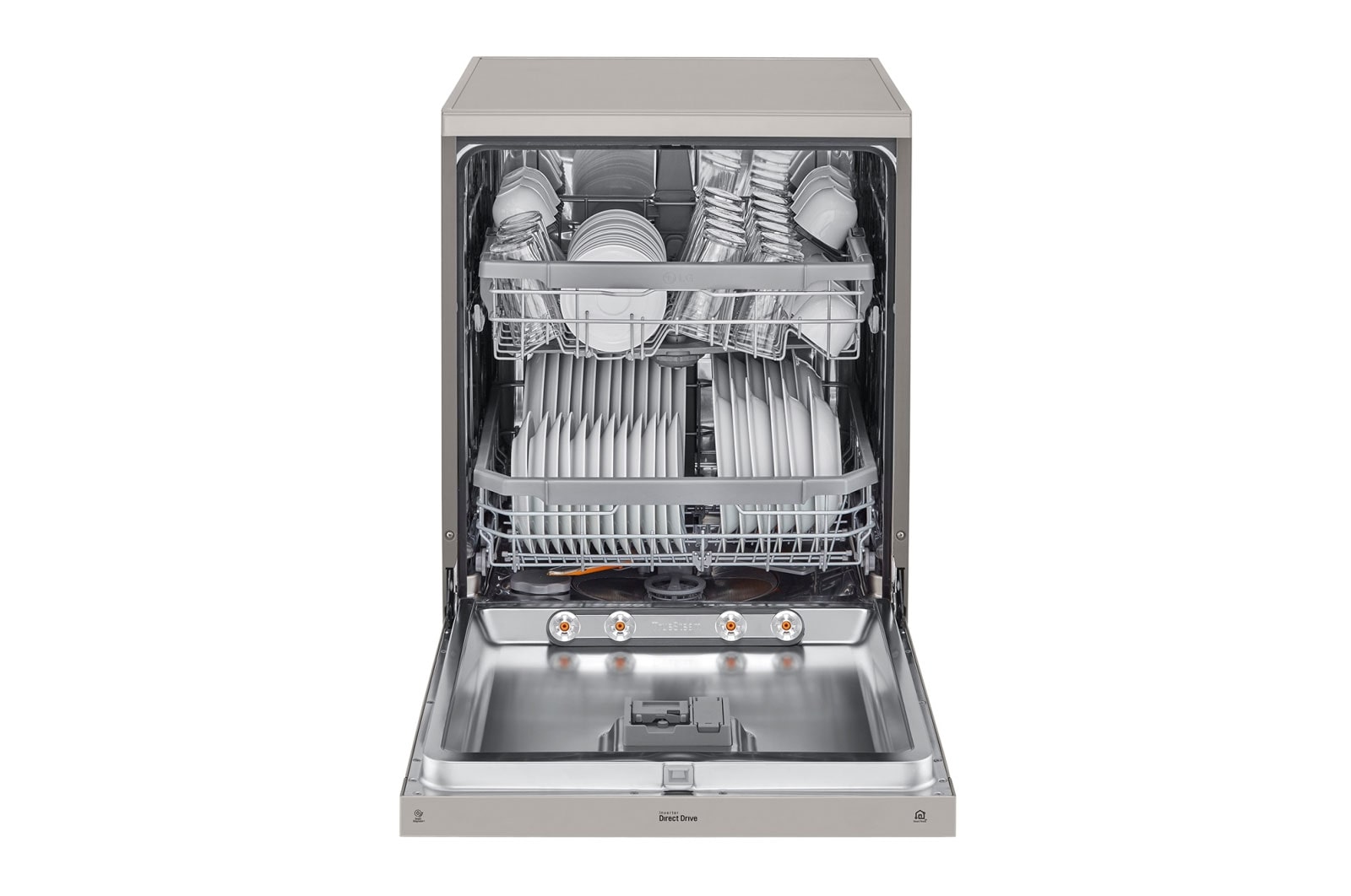 LG 14 Place QuadWash® Dishwasher in Platinum Steel Finish with TrueSteam®, XD4B24PS