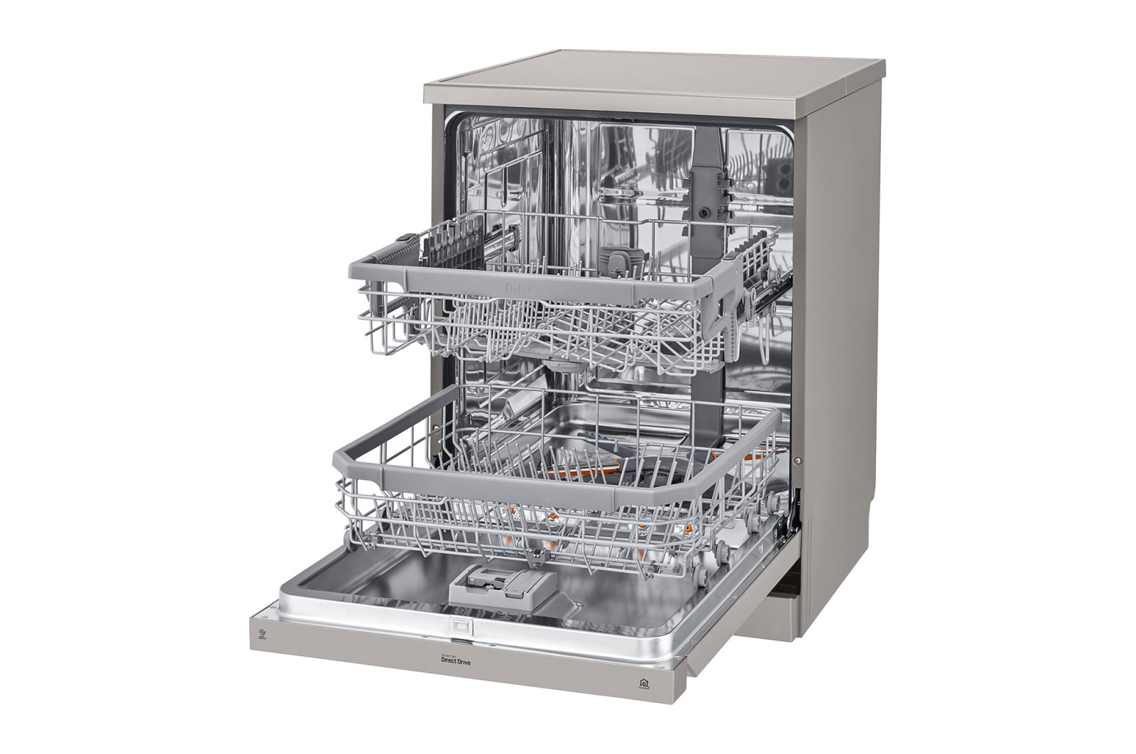 LG 14 Place QuadWash® Dishwasher in Platinum Steel Finish with TrueSteam®, XD4B24PS