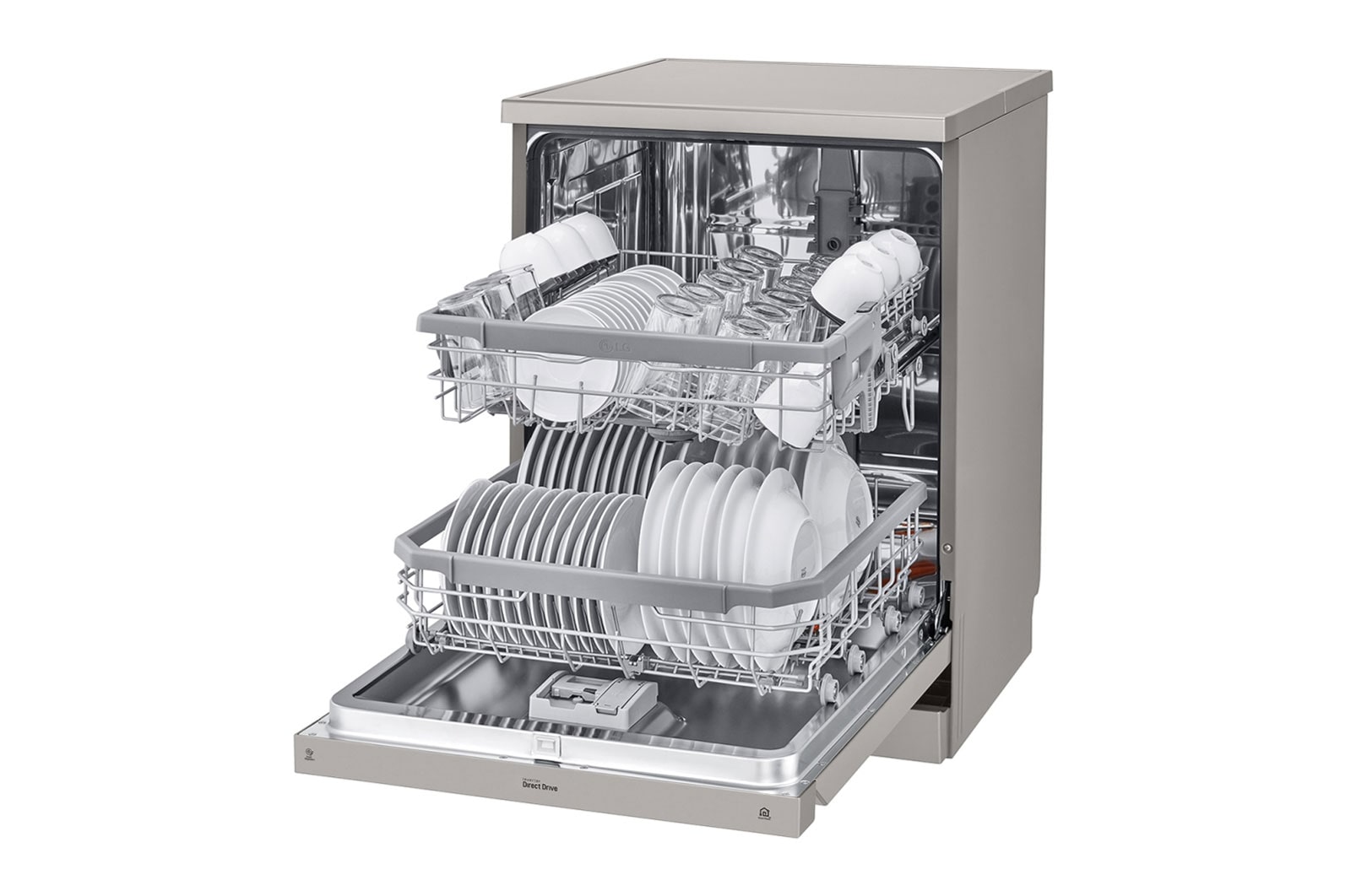 LG 14 Place QuadWash® Dishwasher in Platinum Steel Finish with TrueSteam®, XD4B24PS