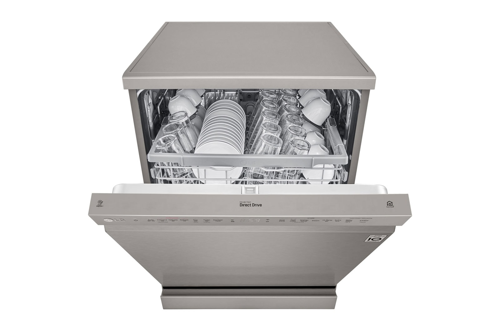 LG 14 Place QuadWash® Dishwasher in Platinum Steel Finish with TrueSteam®, XD4B24PS