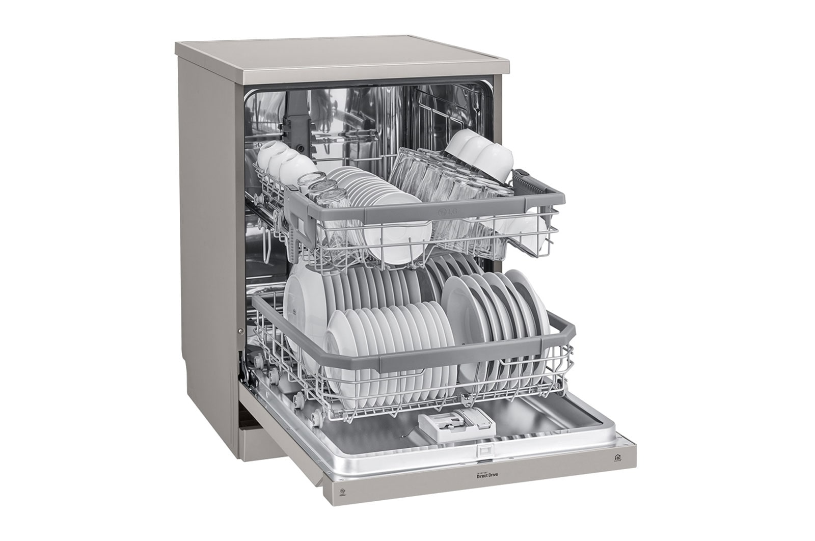 LG 14 Place QuadWash® Dishwasher in Platinum Steel Finish with TrueSteam®, XD4B24PS