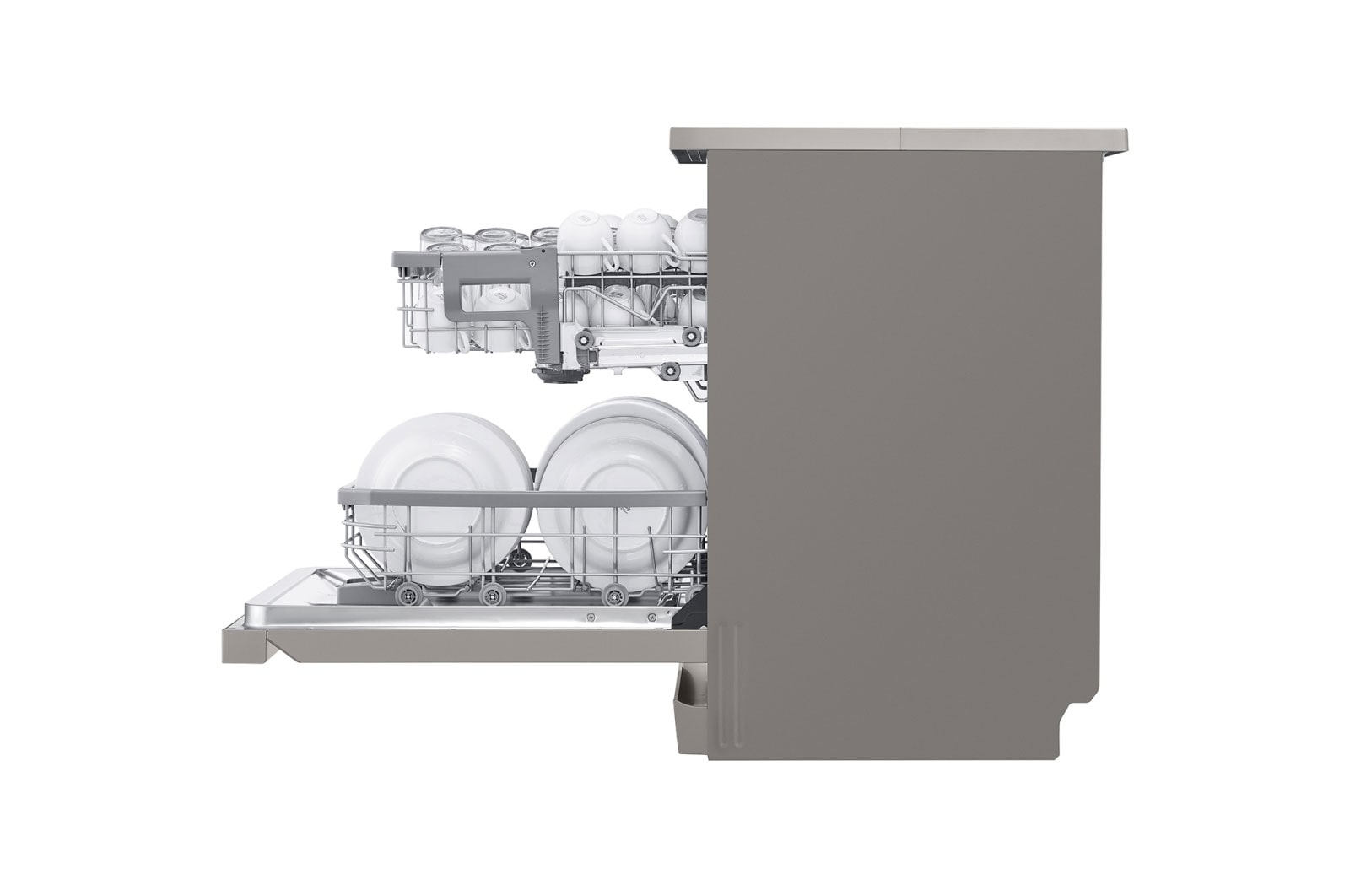 LG 14 Place QuadWash® Dishwasher in Platinum Steel Finish with TrueSteam®, XD4B24PS