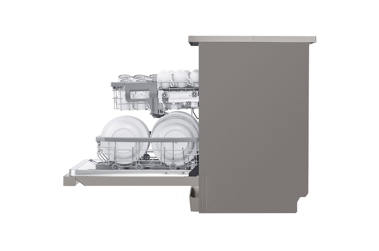 LG 14 Place QuadWash® Dishwasher in Platinum Steel Finish with TrueSteam®, XD4B24PS