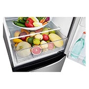 LG 310L Anti-fingerprint Shiny Steel Bottom Mount Fridge, GB-310RPL