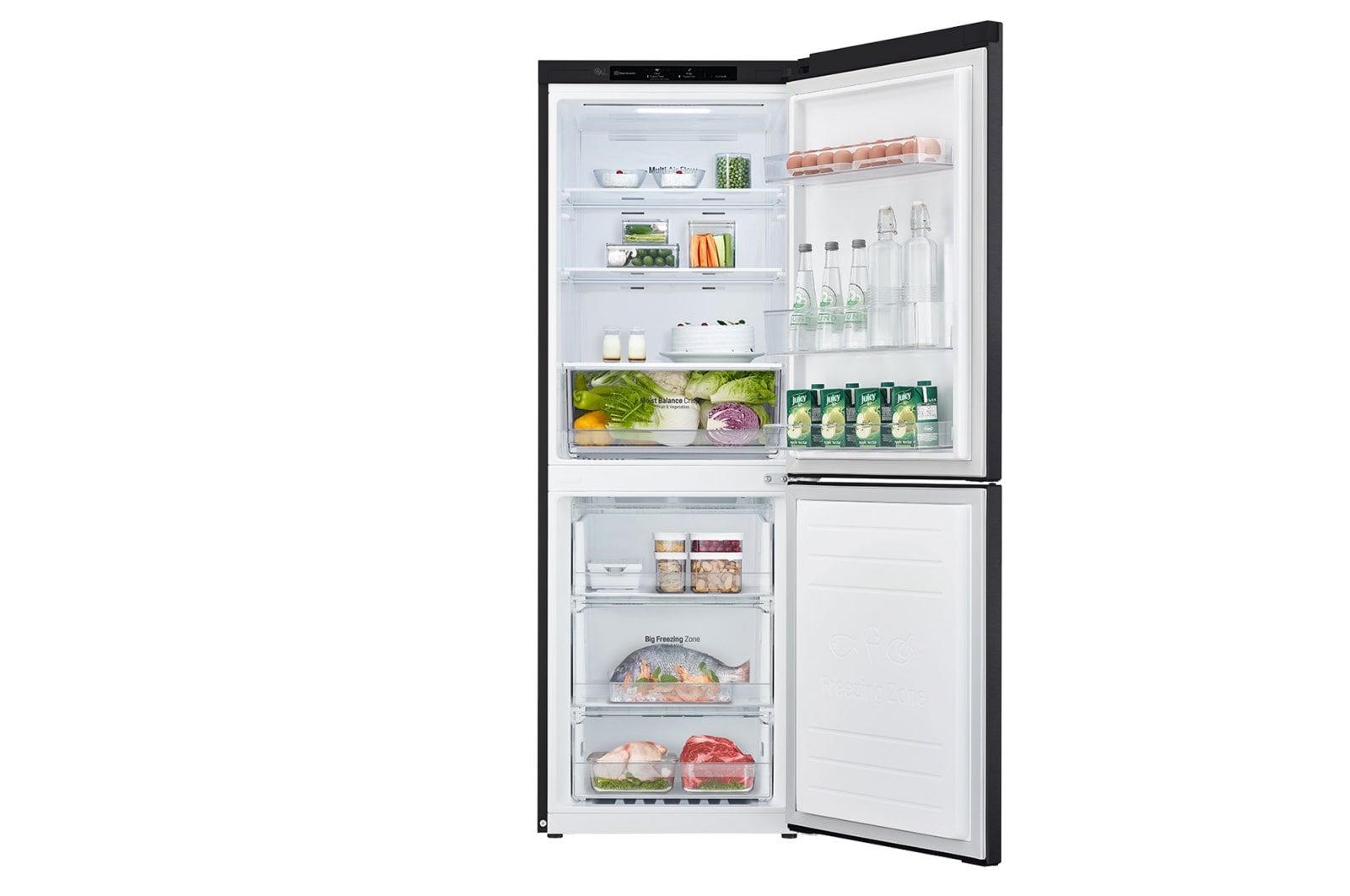 LG 306L Bottom Mount Fridge with Door Cooling in Matte Black Finish, GB-335MBL