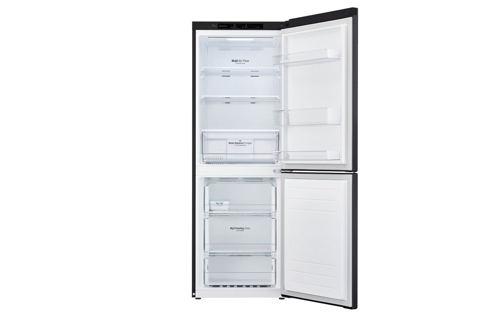 LG 306L Bottom Mount Fridge with Door Cooling in Matte Black Finish, GB-335MBL