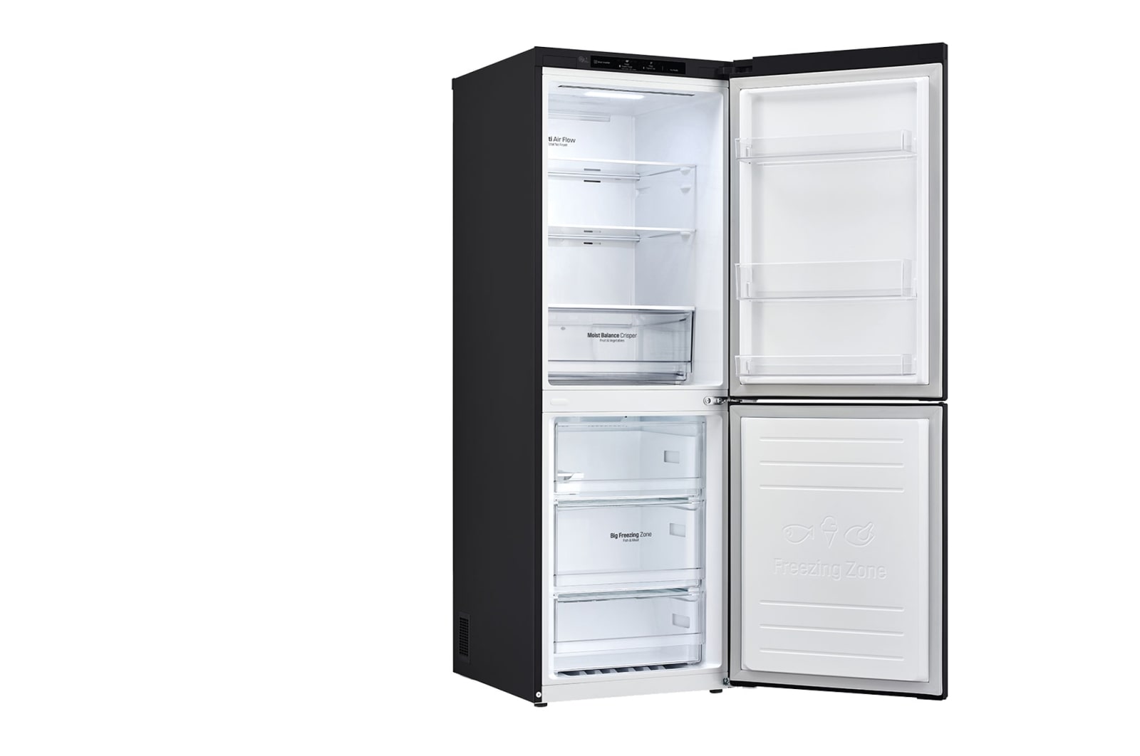 LG 306L Bottom Mount Fridge with Door Cooling in Matte Black Finish, GB-335MBL