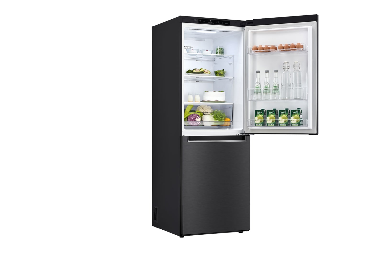 LG 306L Bottom Mount Fridge with Door Cooling in Matte Black Finish, GB-335MBL